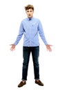 Full length portrait of dissatisfied man Royalty Free Stock Photo