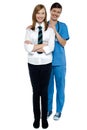 Full length portrait of a doctor with her patient Royalty Free Stock Photo