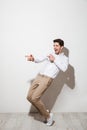 Full length portrait of an excited young man Royalty Free Stock Photo