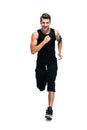 Full length portrait of a fitness man running Royalty Free Stock Photo