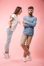 Full length portrait of a furious young couple Royalty Free Stock Photo