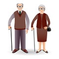 Full length portrait of an handsome old man st anding with cane Royalty Free Stock Photo