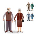 Full length portrait of an handsome old man st anding with cane Royalty Free Stock Photo