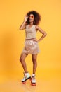 Full length portrait of a happy afro american woman Royalty Free Stock Photo