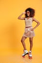 Full length portrait of a happy afro american woman Royalty Free Stock Photo