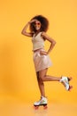 Full length portrait of a happy afro american woman Royalty Free Stock Photo