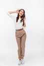 Full length portrait of a happy asian businesswoman Royalty Free Stock Photo