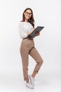 Full length portrait of a happy asian businesswoman Royalty Free Stock Photo