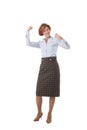 Happy business woman holding fists Royalty Free Stock Photo