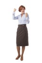 Happy business woman holding fists Royalty Free Stock Photo