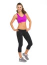 Full length portrait of happy fitness young woman Royalty Free Stock Photo