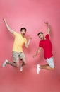 Full length portrait of a happy gay male couple Royalty Free Stock Photo