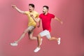 Full length portrait of a happy gay male couple Royalty Free Stock Photo