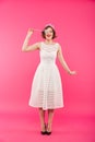 Full length portrait of a happy girl wearing crown Royalty Free Stock Photo