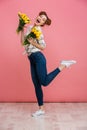 Full length portrait of a happy young girl posing Royalty Free Stock Photo