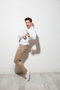 Full length portrait of a happy young man Royalty Free Stock Photo