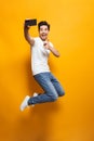 Full length portrait of a happy young man Royalty Free Stock Photo