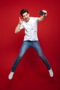 Full length portrait of a happy young man Royalty Free Stock Photo