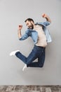 Full length portrait of a happy young man wearing shirt Royalty Free Stock Photo