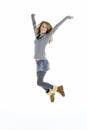 Full Length Portrait Of Jumping Teenage Girl Royalty Free Stock Photo