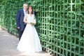 Full length portrait of just merried couple