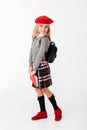 Full length portrait of a lovely little schoolgirl Royalty Free Stock Photo