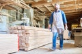 Worker Walking in Joinery