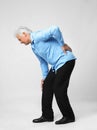 Full length portrait of senior man having knee problems Royalty Free Stock Photo