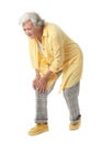 Full length portrait of senior woman having knee problems Royalty Free Stock Photo