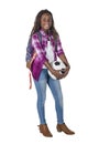 Full length portrait of a smiling African American teenage girl Royalty Free Stock Photo