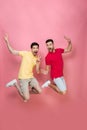 Full length portrait of a smiling gay male couple Royalty Free Stock Photo