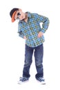 Full length portrait of smiling little boy in jeans