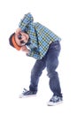 Full length portrait of smiling little boy in jeans Royalty Free Stock Photo