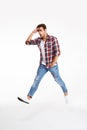 Full length portrait of a young funny man Royalty Free Stock Photo
