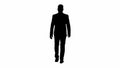 Silhouette Confident businessman walking.