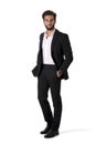 Full length shot of elegant young man with business suit Royalty Free Stock Photo