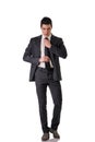 Full length shot of elegant young man with suit Royalty Free Stock Photo