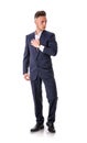 Full length shot of elegant young man with suit Royalty Free Stock Photo