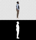 Young African American businessman standing looking straight ahe Royalty Free Stock Photo