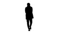 Silhouette Handsome, attractive, glad, positive in fashinable clothes having a great idea. Bingo.