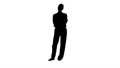Silhouette Smiling Female Business Leader Standing And Smiling T
