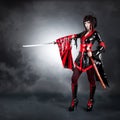 Full length shot of warrior girl Royalty Free Stock Photo