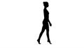 Silhouette The young woman walking on her tip-toes. Royalty Free Stock Photo