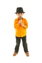 Full length of singer boy Royalty Free Stock Photo