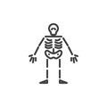 Full length skeleton line icon