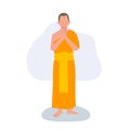 Full length standingThai monk praying