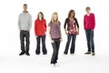 Full Length Studio Portrait Of Five Teenage Friend Royalty Free Stock Photo