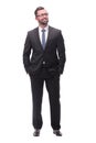 Full length . a successful young man in a business suit Royalty Free Stock Photo