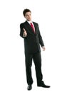 Full length suit businessman friendly handshake