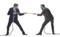 Full length . two smiling businessmen pulling the rope. Royalty Free Stock Photo